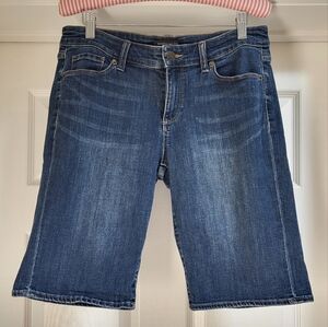 Stretchy Denim Bermuda Shorts